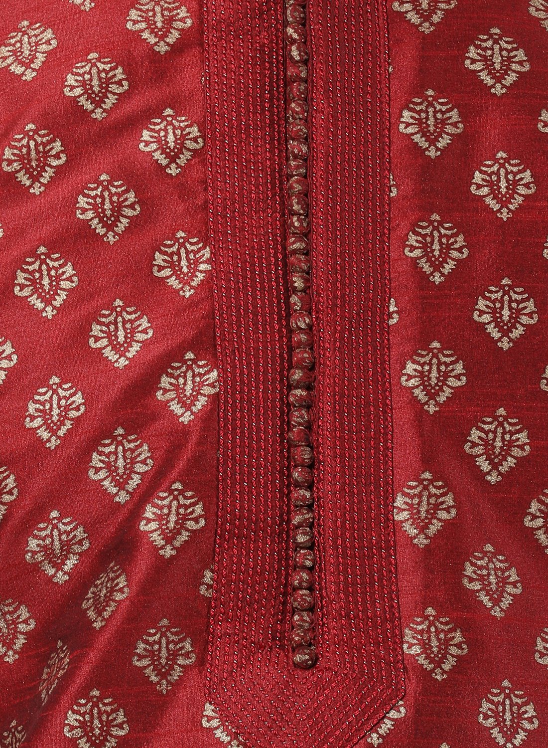 Men's Maroon Cotton Silk Blend Kurta and Pyjama Set