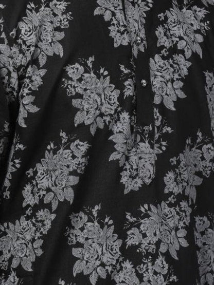 Men's Black Cotton Kurta