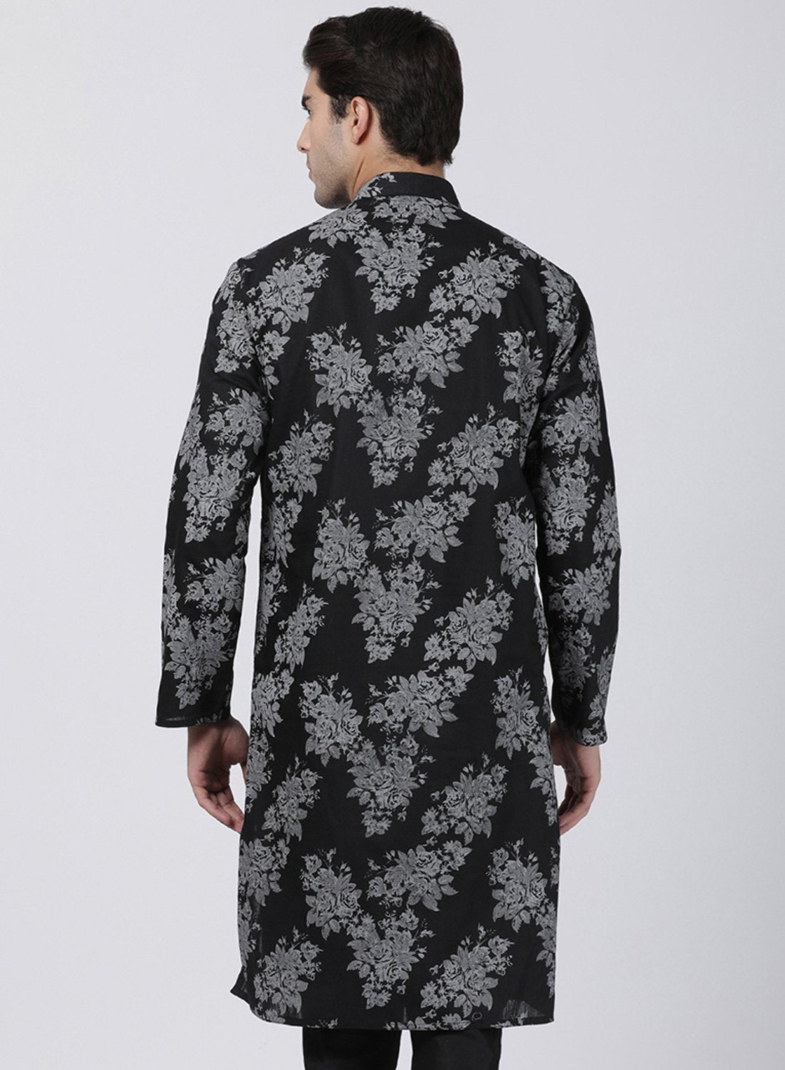 Men's Black Cotton Kurta