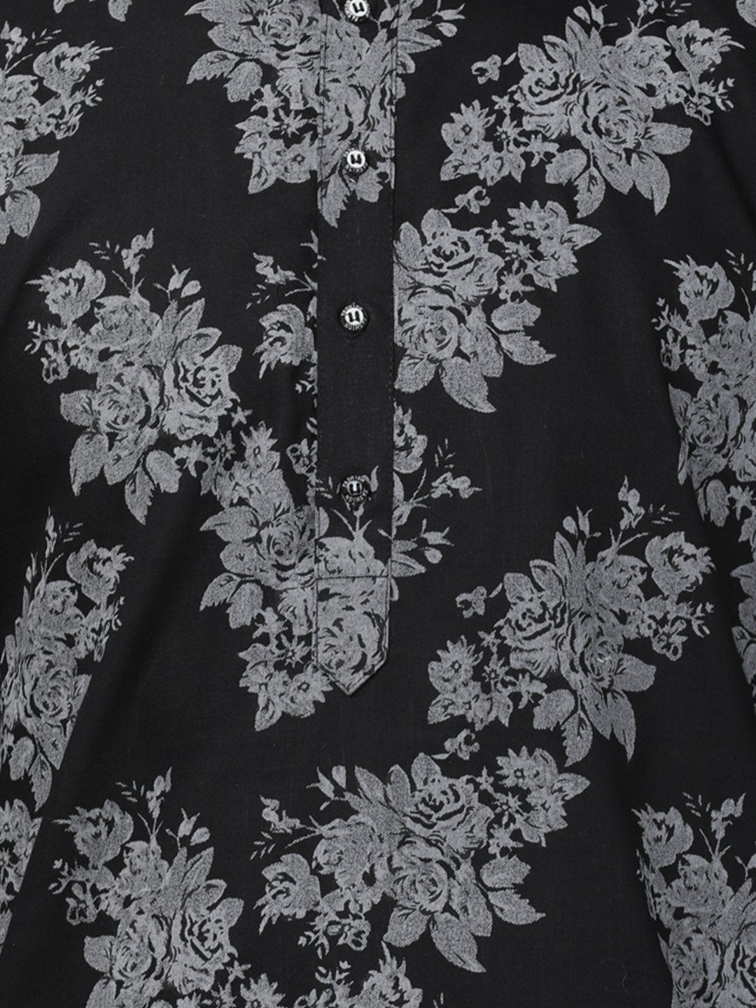 Men's Black Cotton Kurta and Pyjama Set