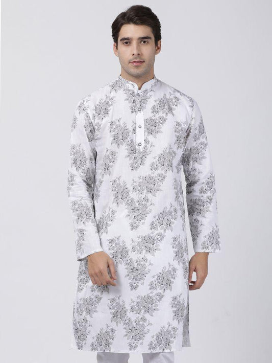 Men's White Cotton Kurta