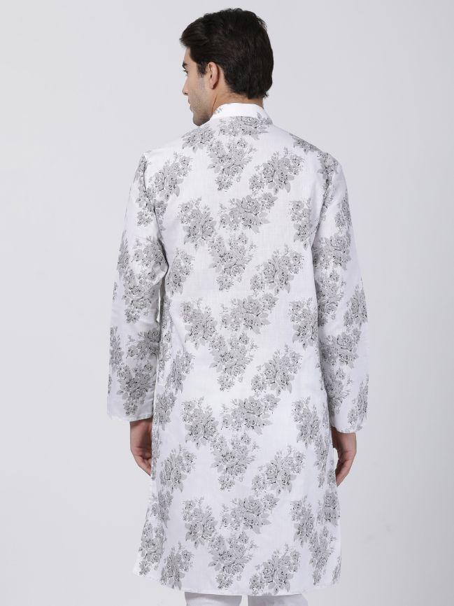 Men's White Cotton Kurta