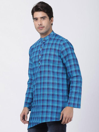 Men's Blue Pure Cotton Kurta