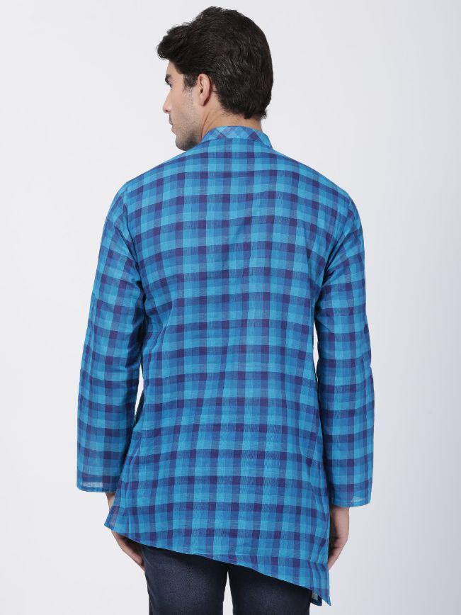Men's Blue Pure Cotton Kurta