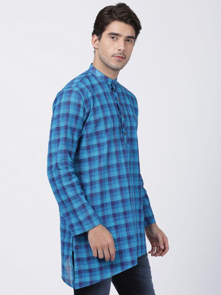 Men's Blue Pure Cotton Kurta