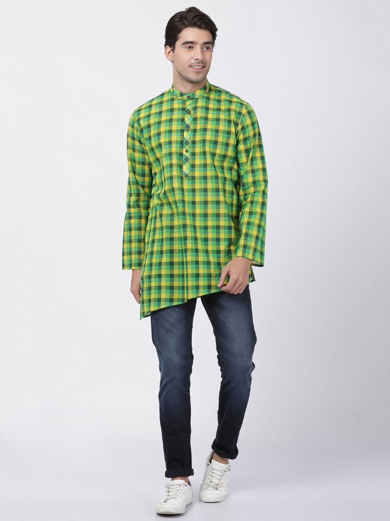 Men's Green Pure Cotton Kurta