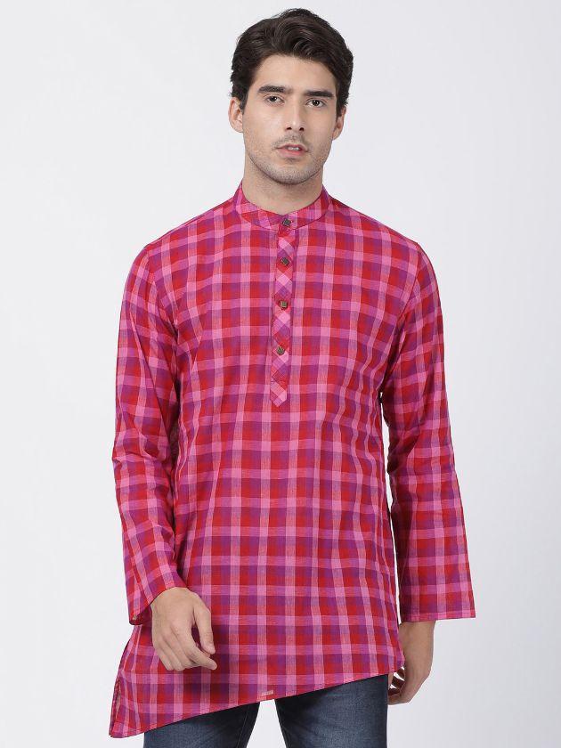 Men's Purple Pure Cotton Kurta