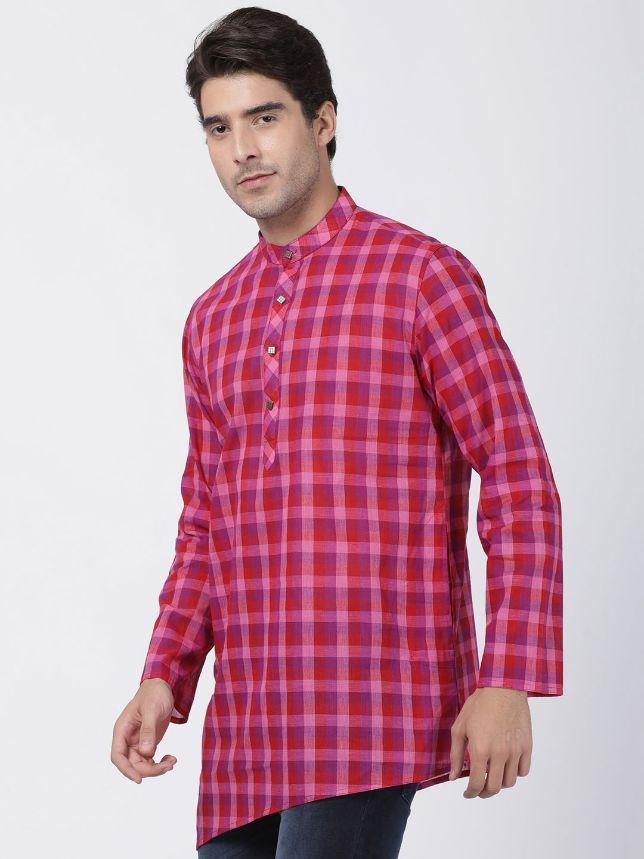 Men's Purple Pure Cotton Kurta