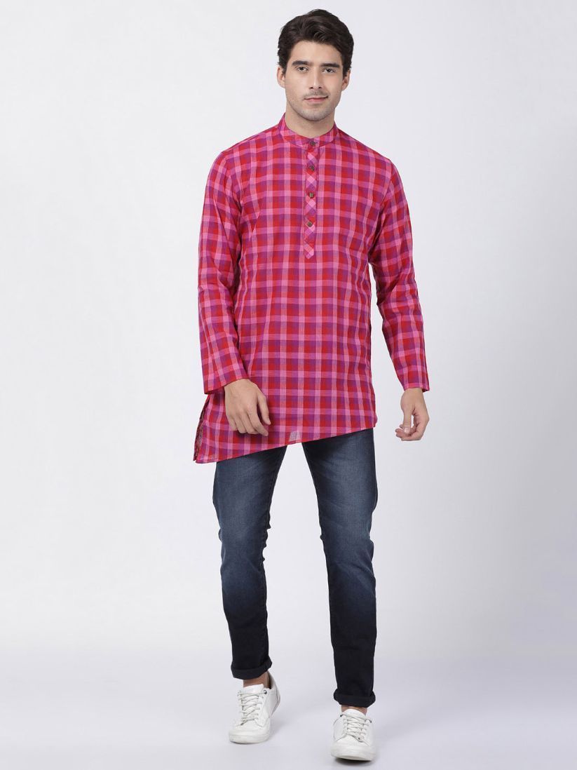 Men's Purple Pure Cotton Kurta