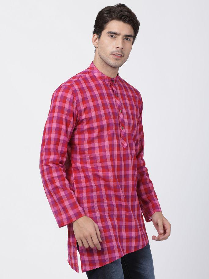 Men's Purple Pure Cotton Kurta