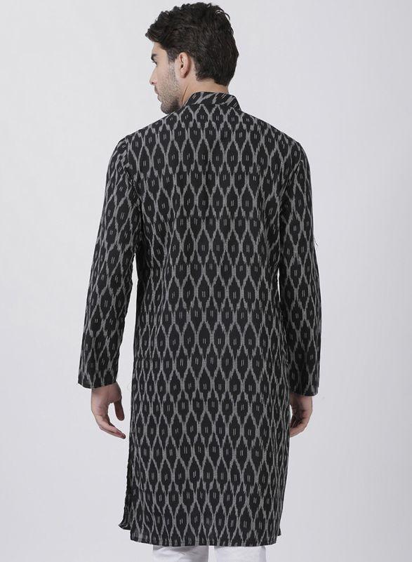 Men's Black Pure Cotton Kurta