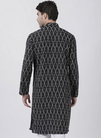 Men's Black Pure Cotton Kurta