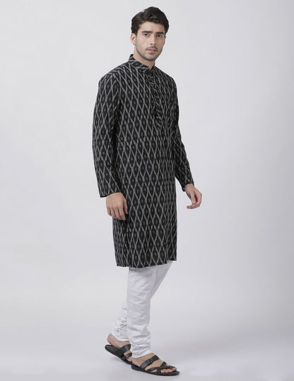 Men's Black Pure Cotton Kurta