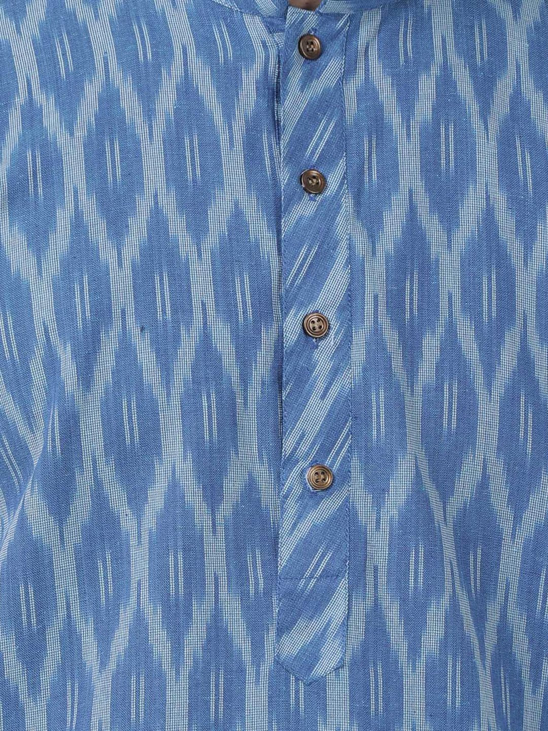 Men's Blue Pure Cotton Kurta and Pyjama Set