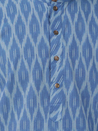 Men's Blue Pure Cotton Kurta and Pyjama Set