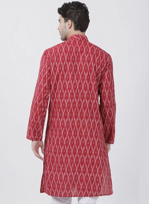 Men's Maroon Pure Cotton Kurta