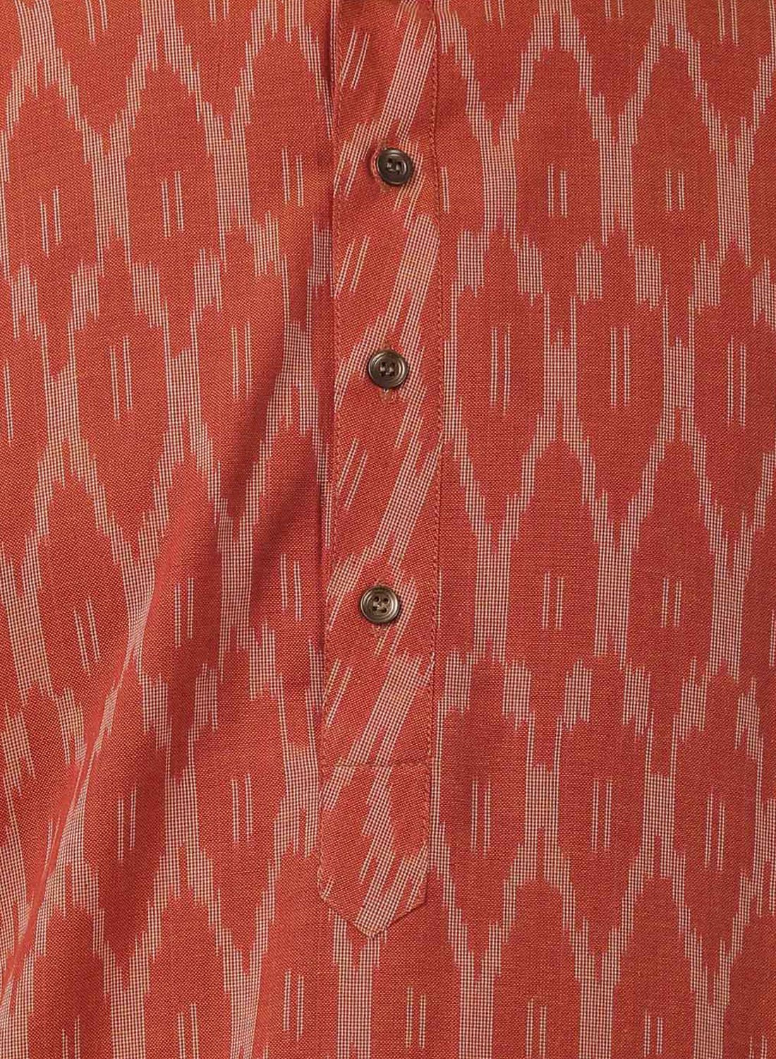Men's Orange Pure Cotton Kurta