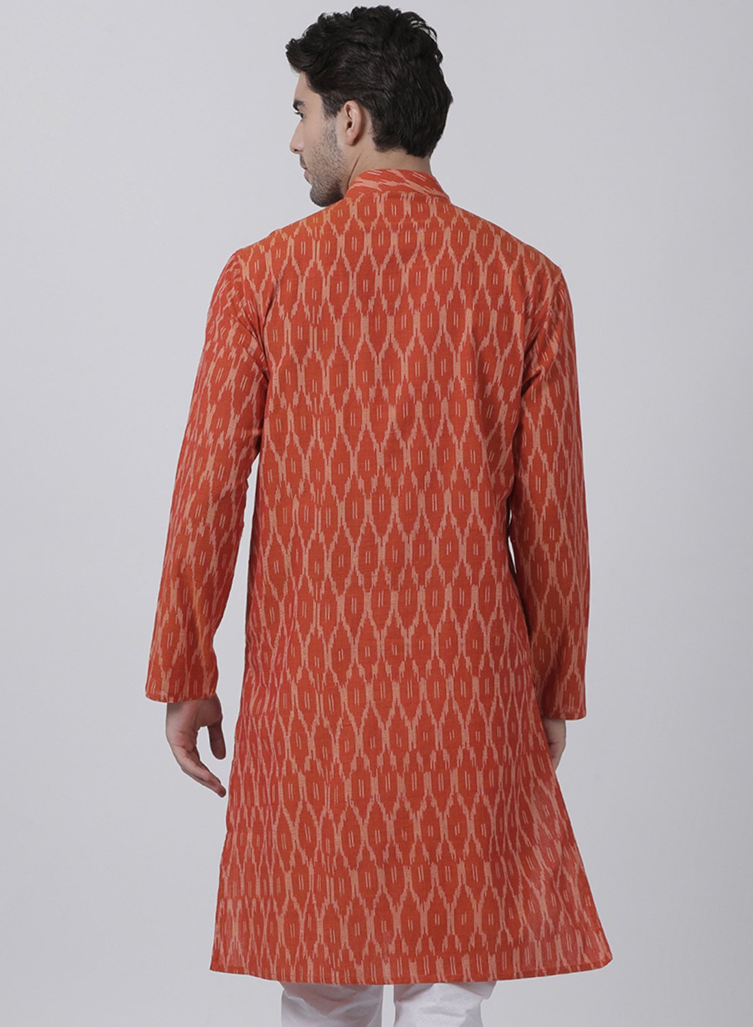 Men's Orange Pure Cotton Kurta