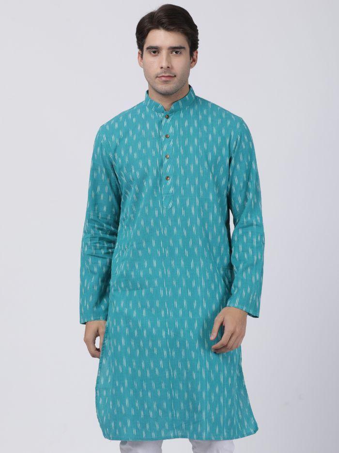 Men's Light Blue Pure Cotton Kurta