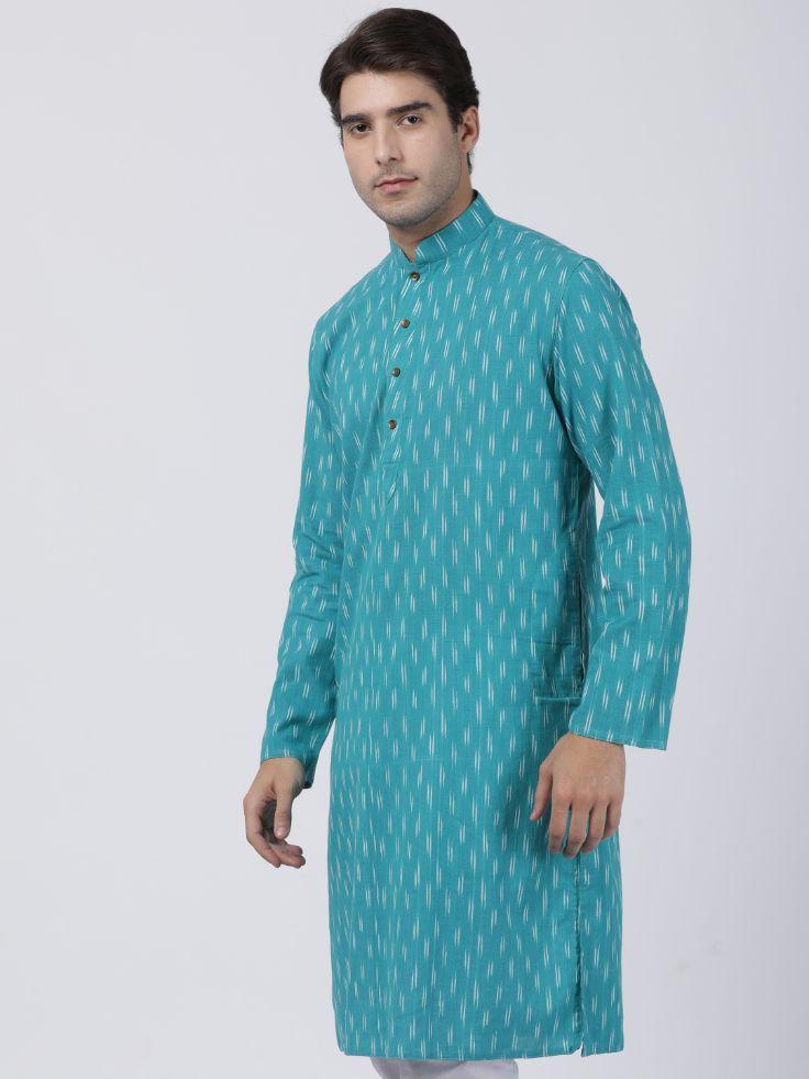 Men's Light Blue Pure Cotton Kurta