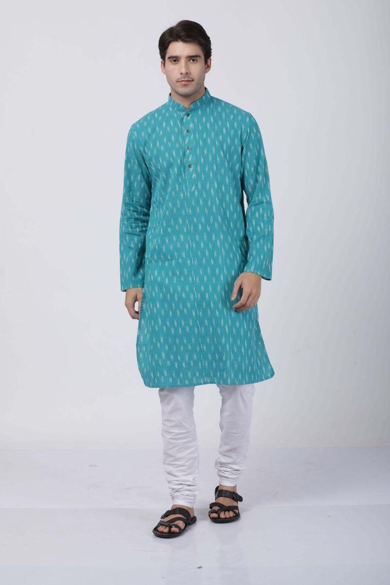 Men's Light Blue Pure Cotton Kurta