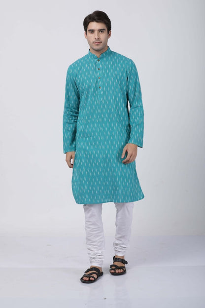 Men's Light Blue Pure Cotton Kurta
