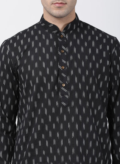 Men's Black Pure Cotton Kurta