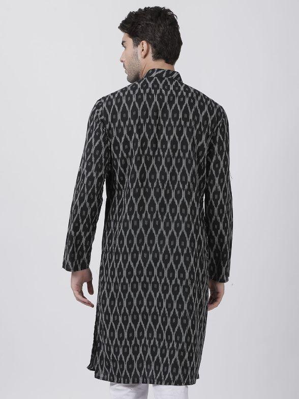 Men's Black Pure Cotton Kurta