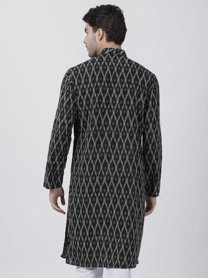 Men's Black Pure Cotton Kurta