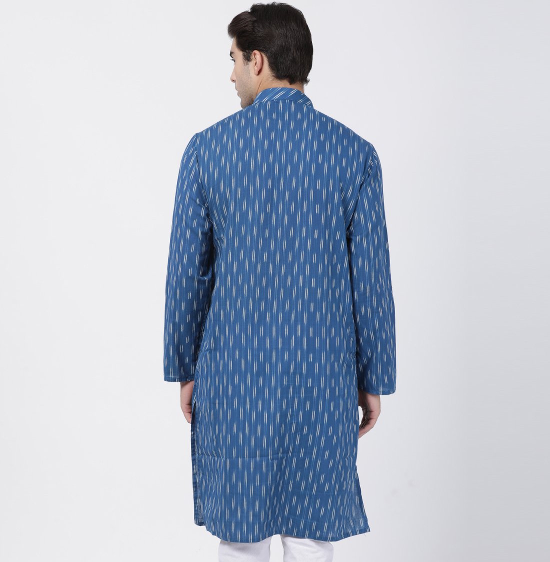 Men's Blue Cotton Kurta