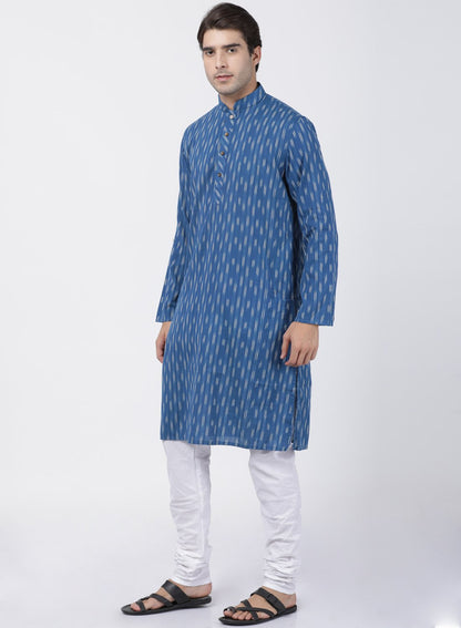 Men's Blue Pure Cotton Kurta and Pyjama Set