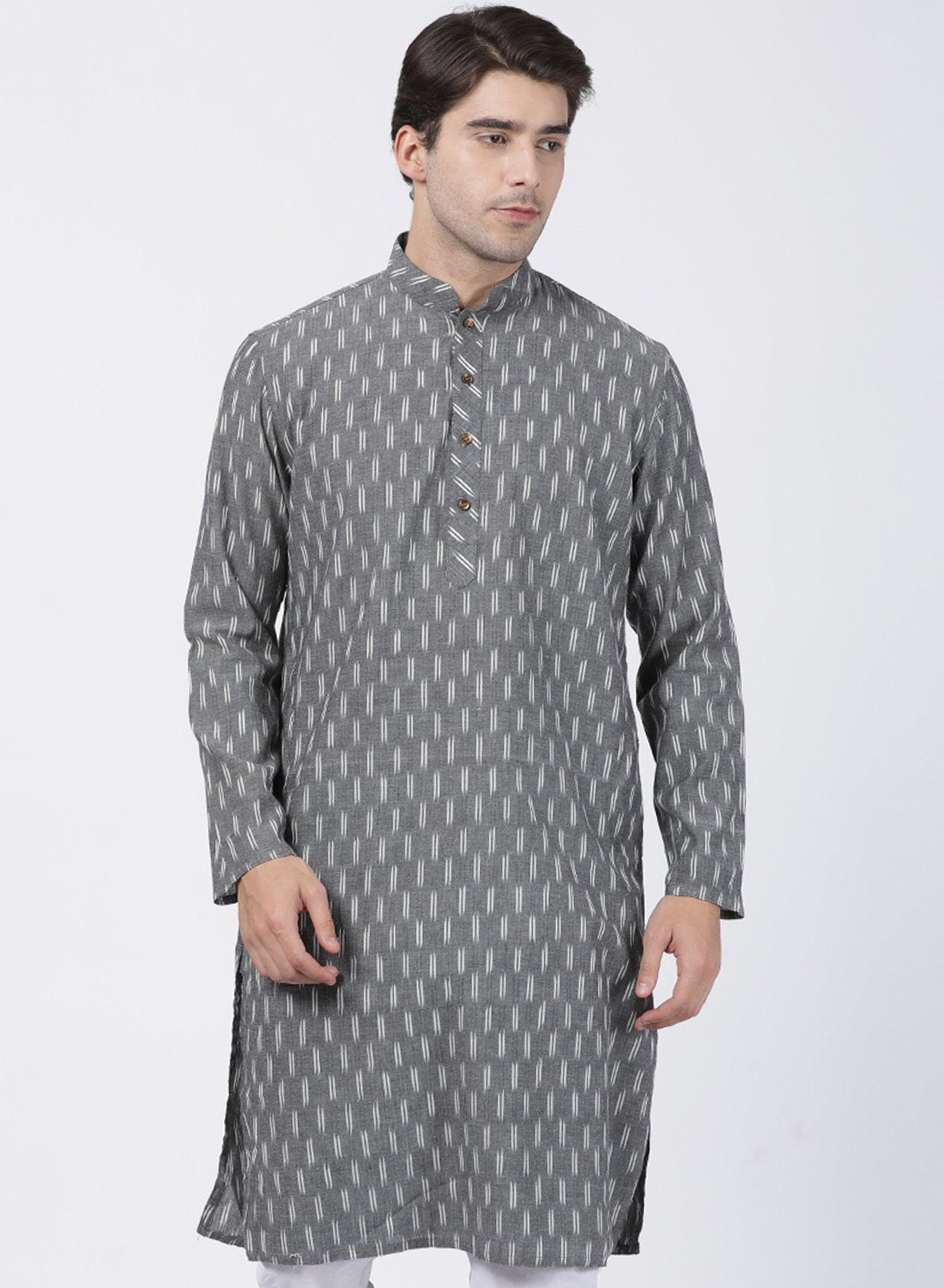 Men's Grey Pure Cotton Kurta