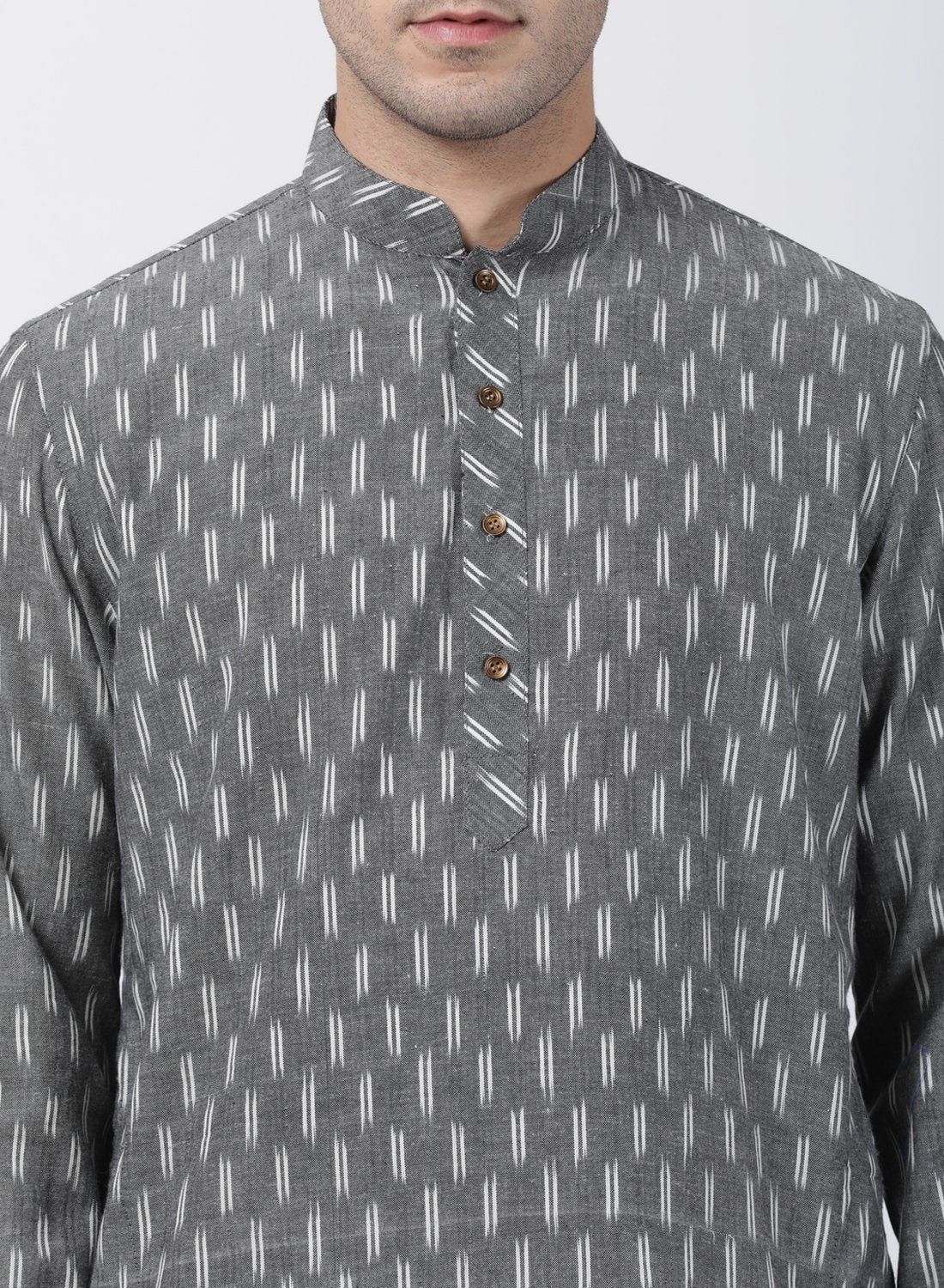 Men's Grey Pure Cotton Kurta