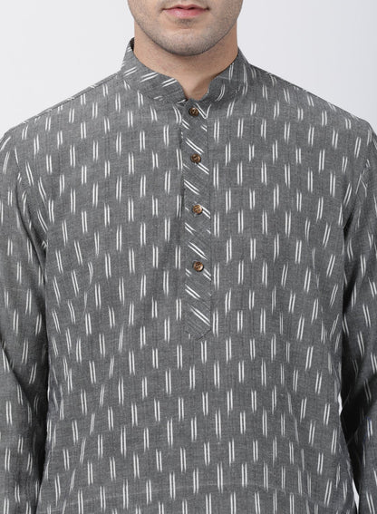Men's Grey Pure Cotton Kurta