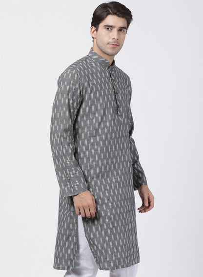 Men's Grey Pure Cotton Kurta