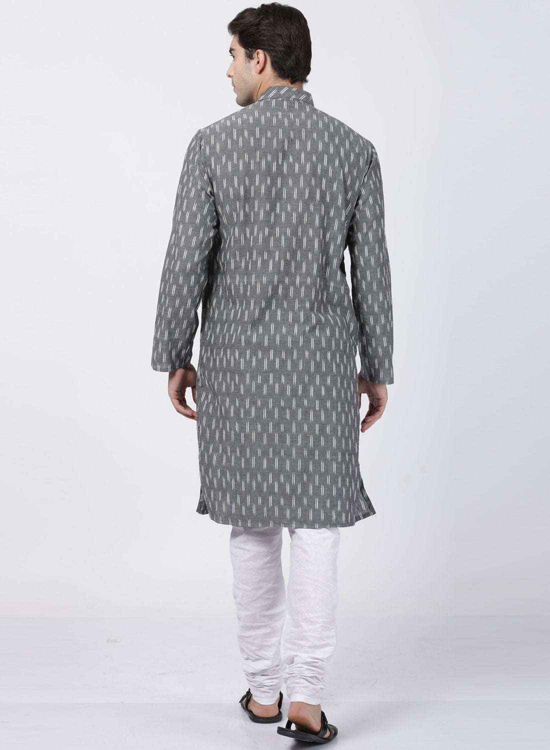 Men's Grey Pure Cotton Kurta and Pyjama Set
