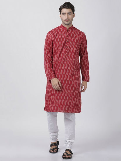 Men's Maroon Pure Cotton Kurta and Pyjama Set