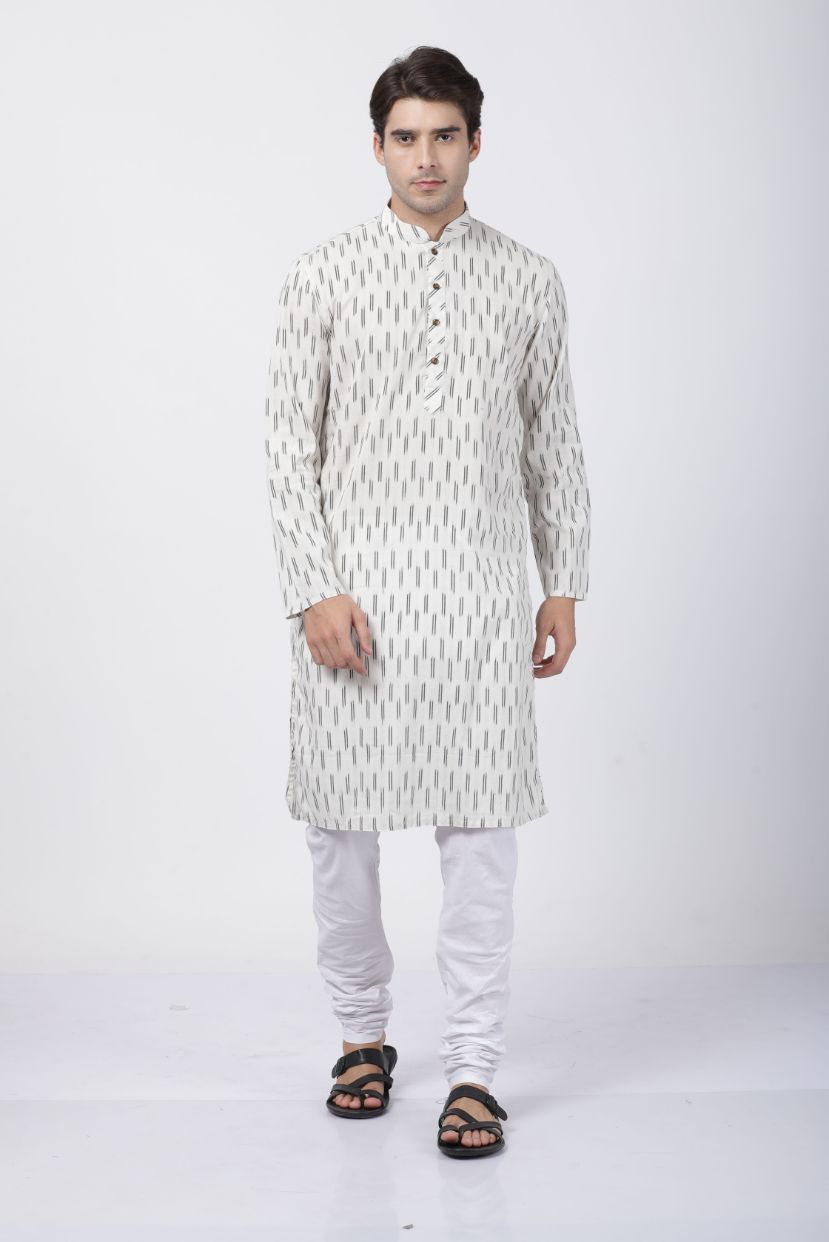 Men's White Pure Cotton Kurta