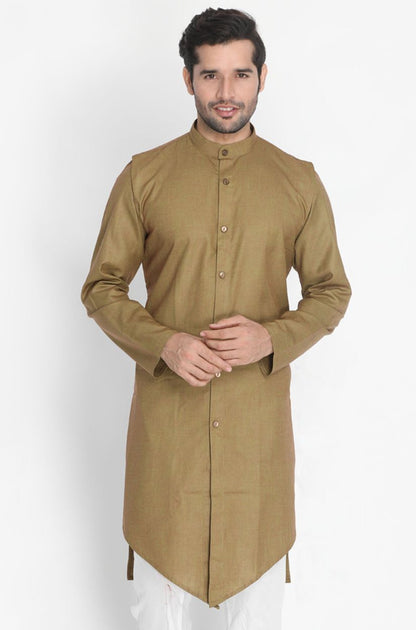Men's Brown Cotton Kurta