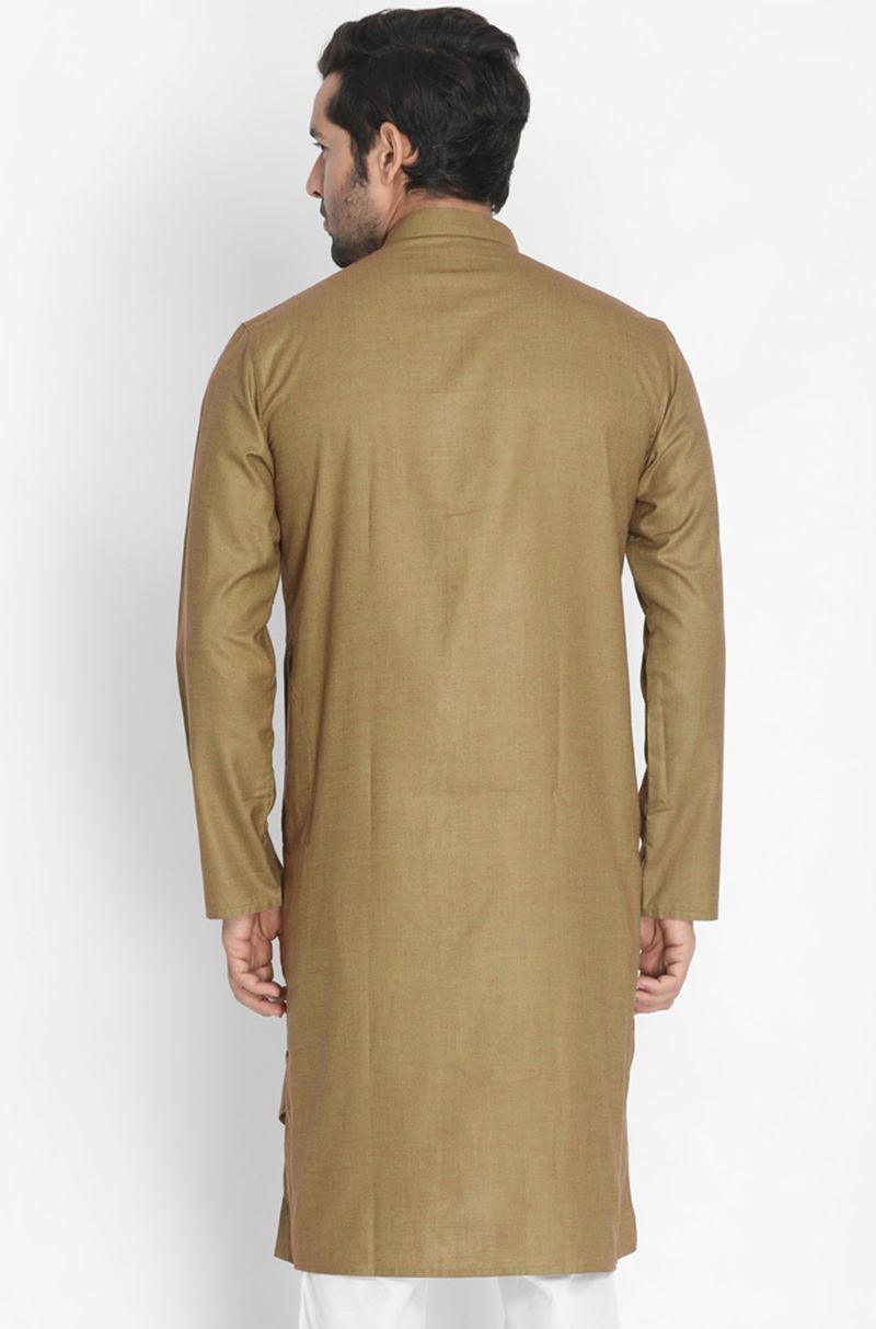 Men's Brown Cotton Kurta