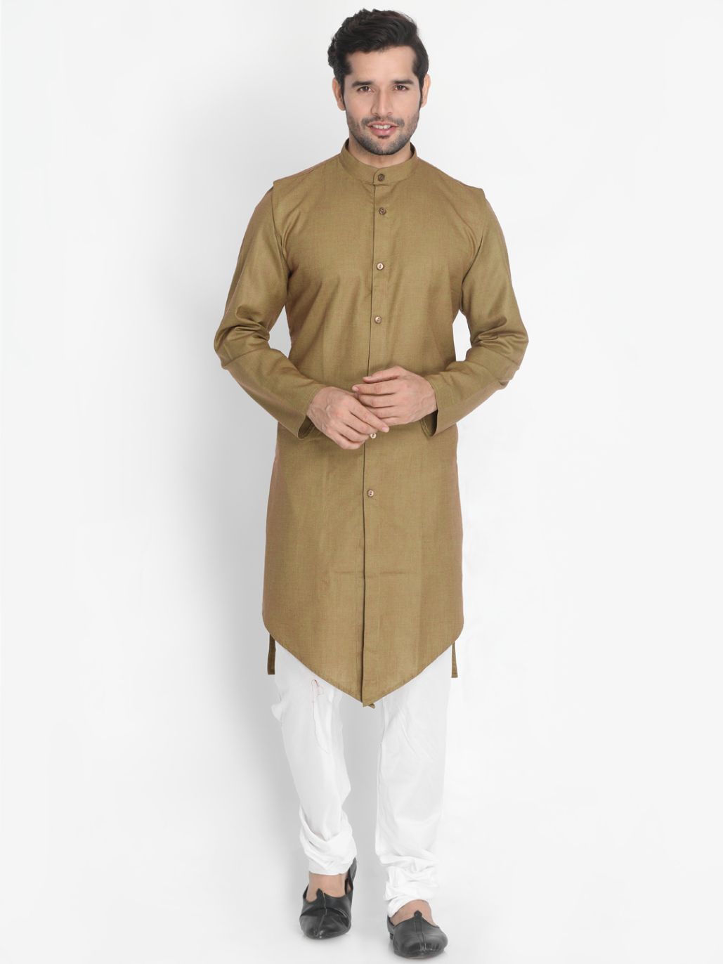Men's Brown Cotton Kurta