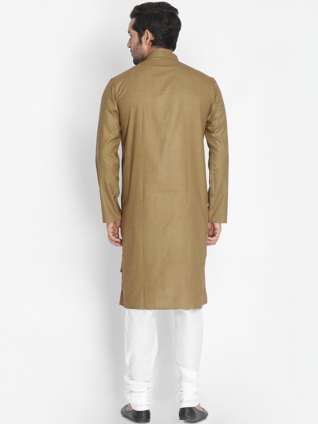Men's Brown Cotton Blend Kurta and Pyjama Set