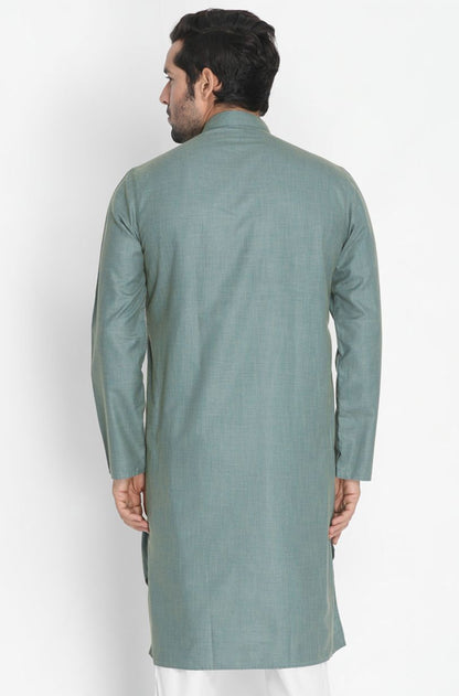 Men's Green Cotton Kurta