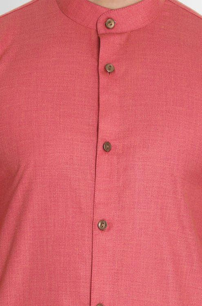 Men's Pink Cotton Kurta