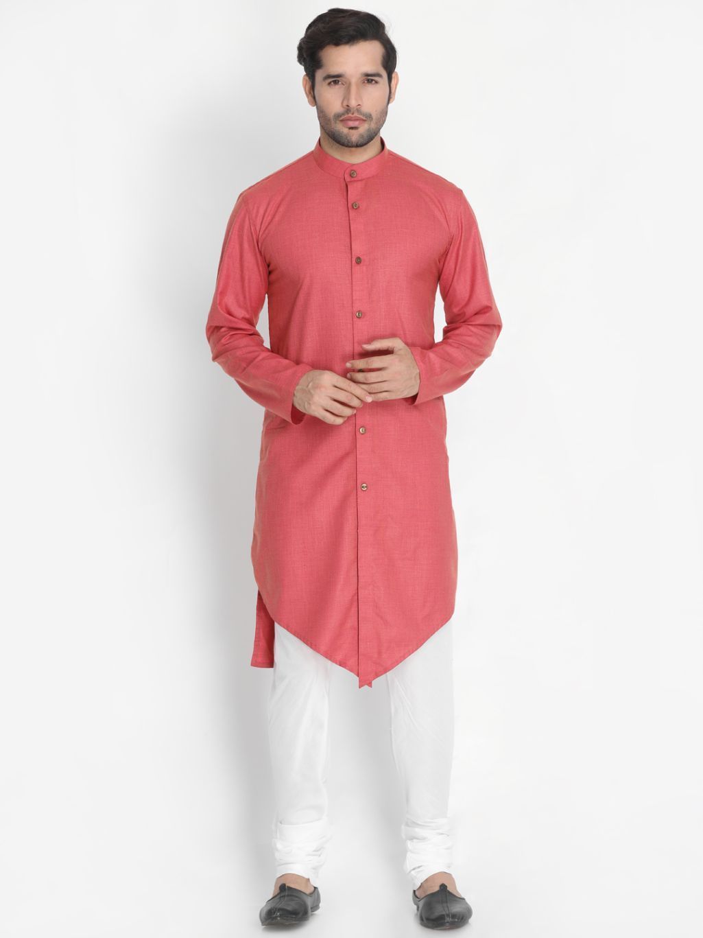 Men's Pink Cotton Kurta