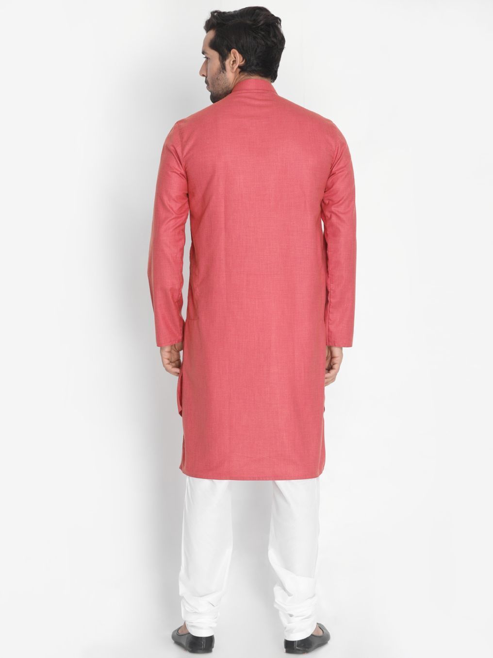Men's Pink Cotton Blend Kurta and Pyjama Set