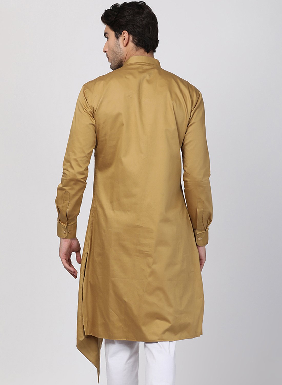 Men's Beige Cotton Blend Kurta