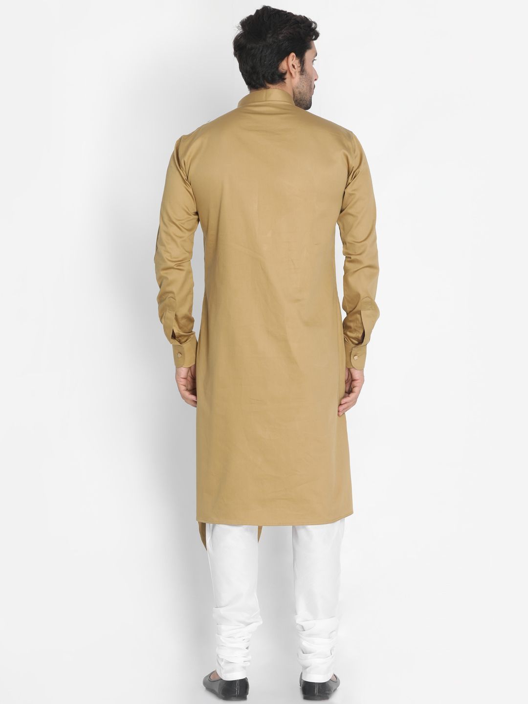 Men's Yellow Cotton Silk Blend Kurta and Pyjama Set