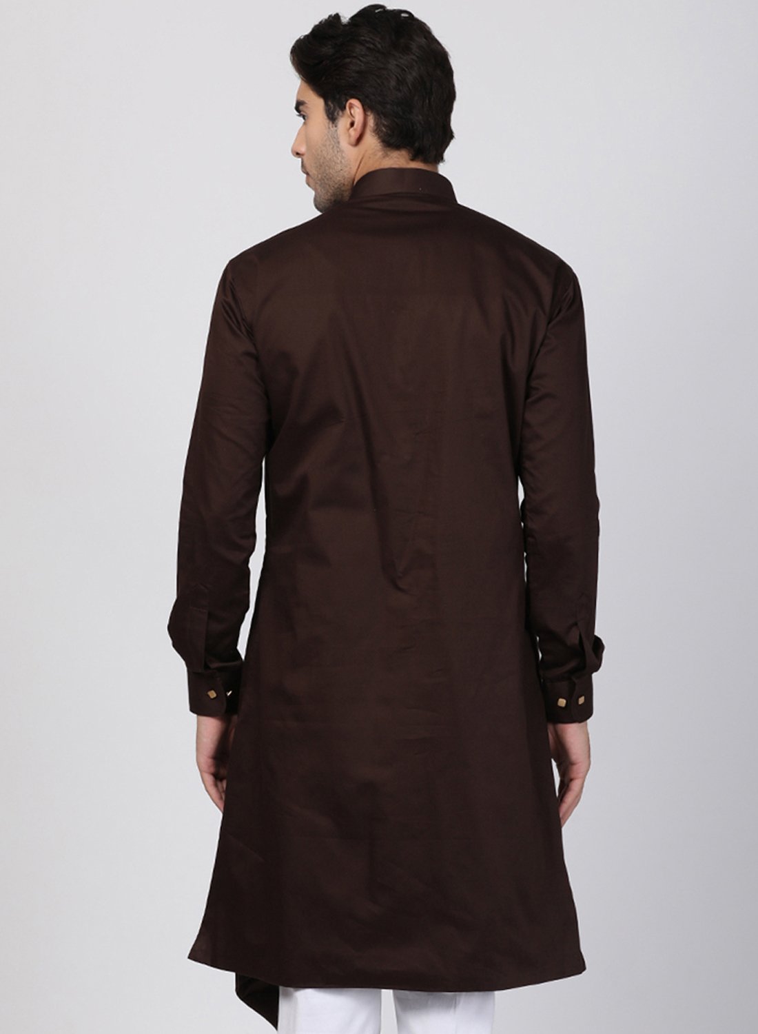 Men's Brown Cotton Blend Kurta