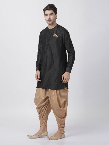 Men's Black Cotton Blend Kurta